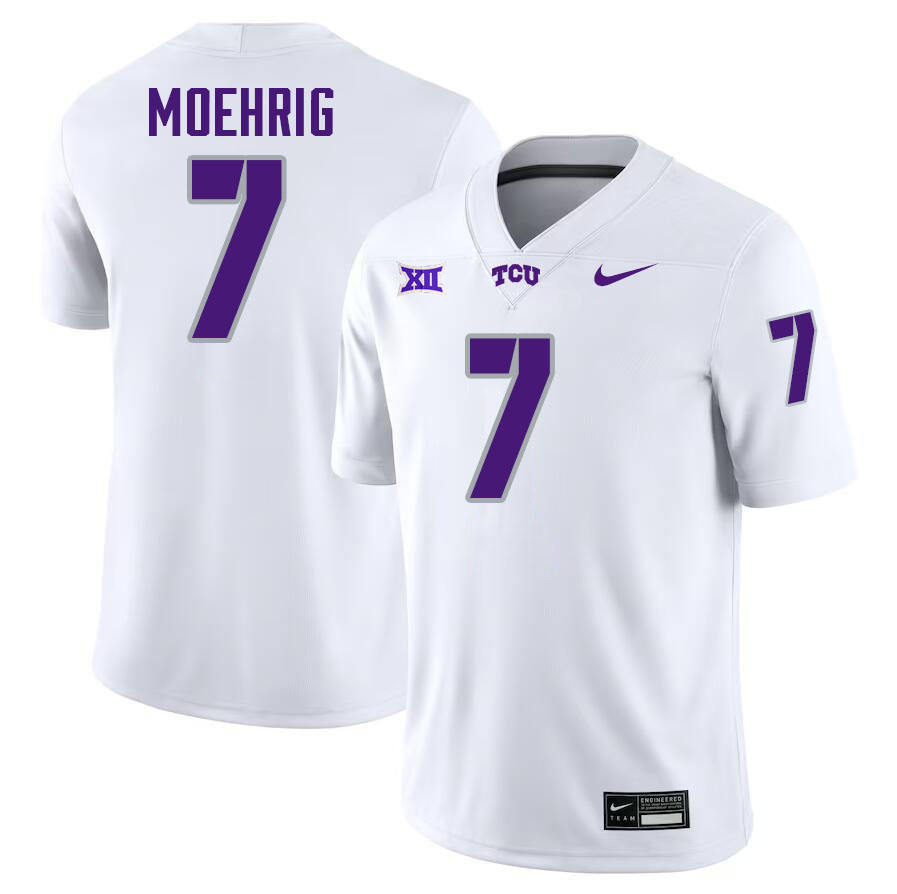#7 Tre'von Moehrig TCU Jersey,Texas Christian University Horned Frogs Football Jersey-White